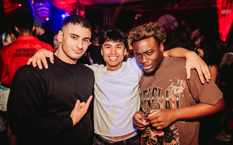 three male students pictured in Sub Zero club