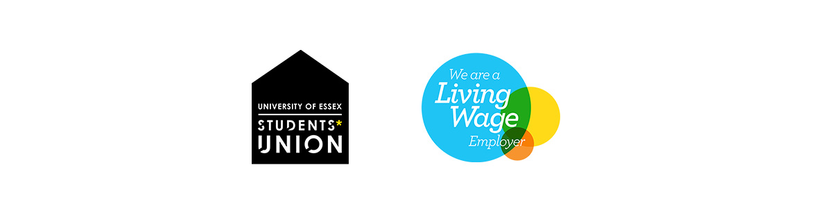 Essex SU logo next to Living Wage logo