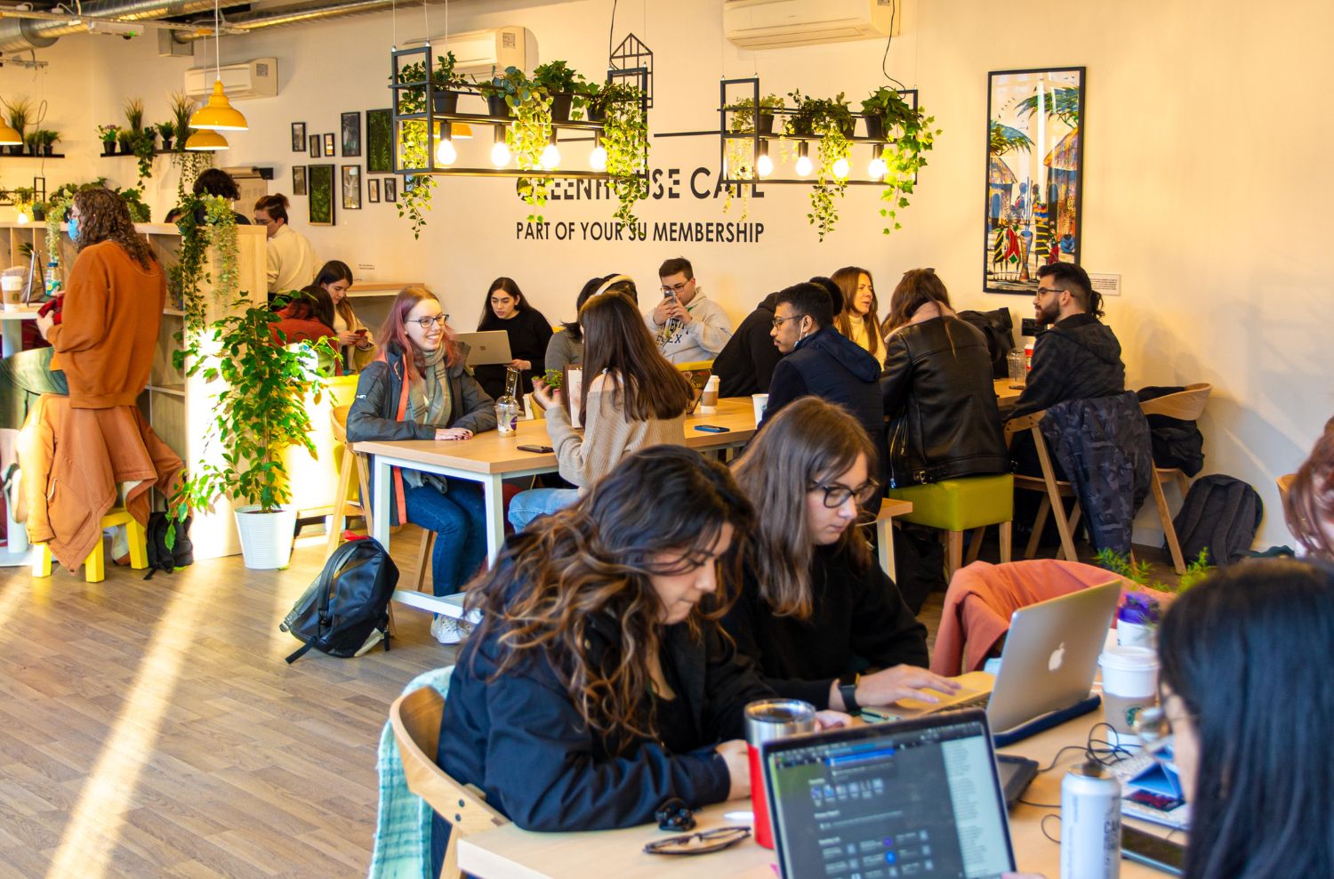 Students in the Greenhouse on essex colchester campus