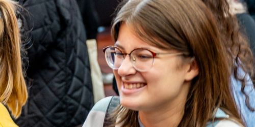 An Essex student smiles