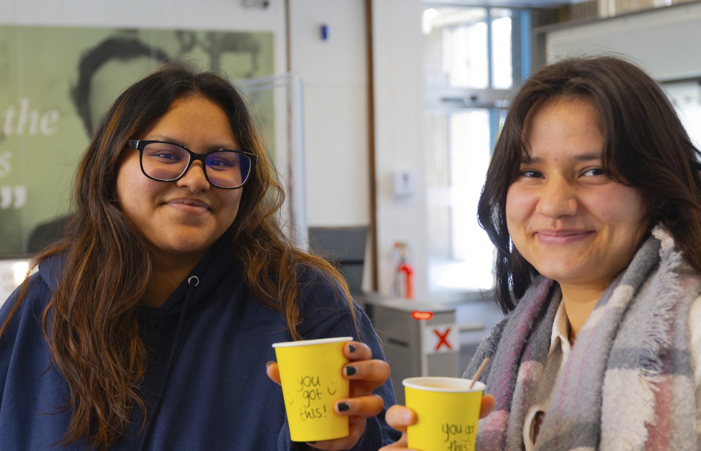two essex students in the Albert Sloman Library